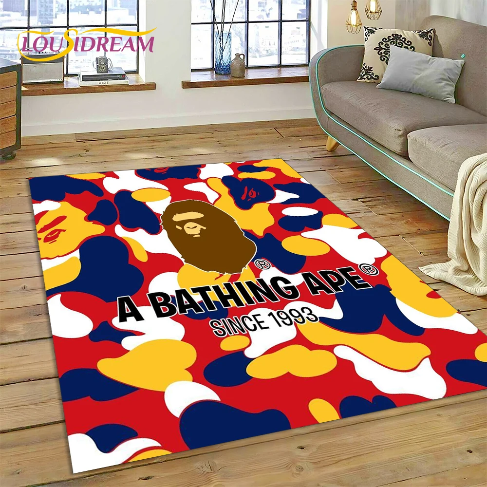Commercial Printing For Sale - 3D-Druck B-BAPE Modischer Teppich für Schlafzimmer,