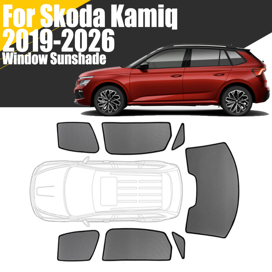 Screen Printing Frame Mesh - Maßgefertigter magnetischer Autofenster-Sonnenschutz für Skoda Kamiq