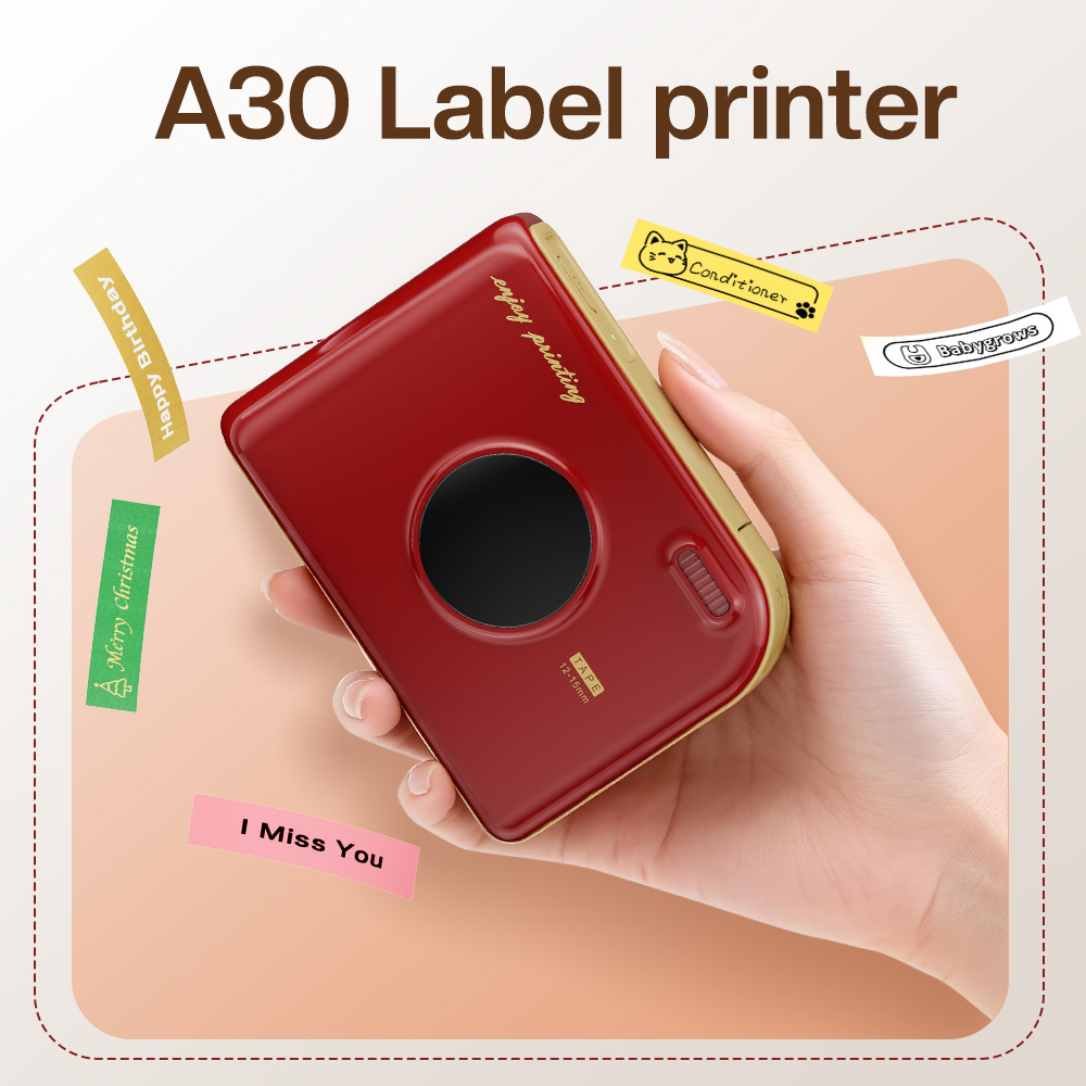 Commercial Photo Printer - Phomemo A30 Etikettendrucker Mini-Drucker Kabelloser Bluetooth-Drucker
