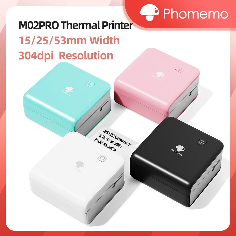 Commercial Photo Printer - Phomemo M02Pro Mini tragbarer Drucker, kabelloser