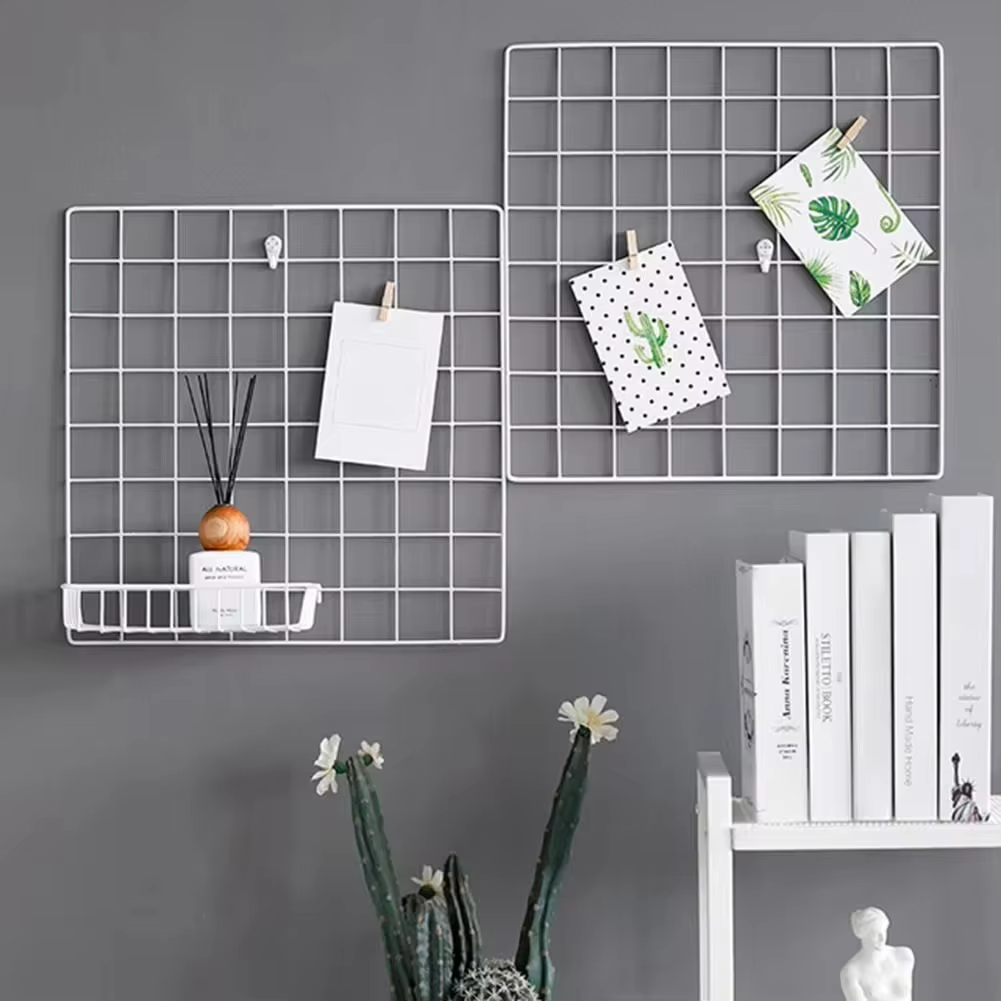 Screen Printing Frame Mesh - Wandgitter-Organizer-Set, Multifunktionales Metallgitter-Aufbewahrungsregal für Schlafzimmer, Büro,