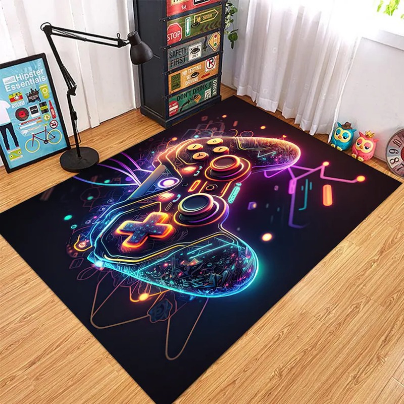 Commercial Printing Machine - Neon-Glow Spielcontroller Teppich Bunter Gaming-Joystick Druck