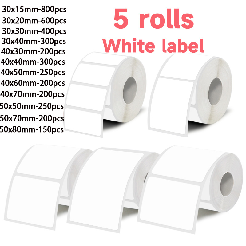 5 Rollen weiße Etikettenaufkle – Commercial Printing Machine Bewertung und Preis